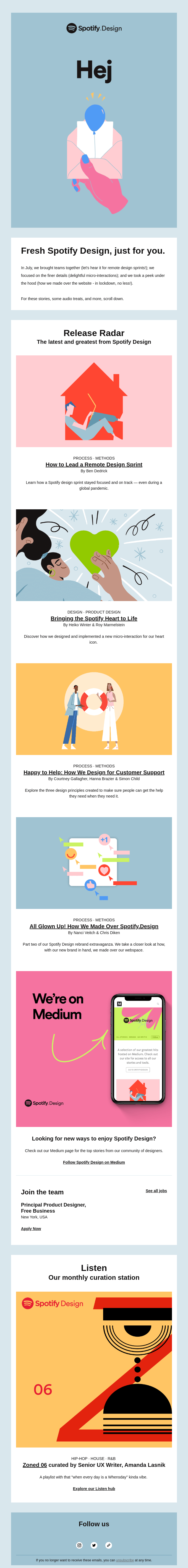 Spotify Design Newsletter 03: Top stories, audio, and more - Spotify Email Newsletter